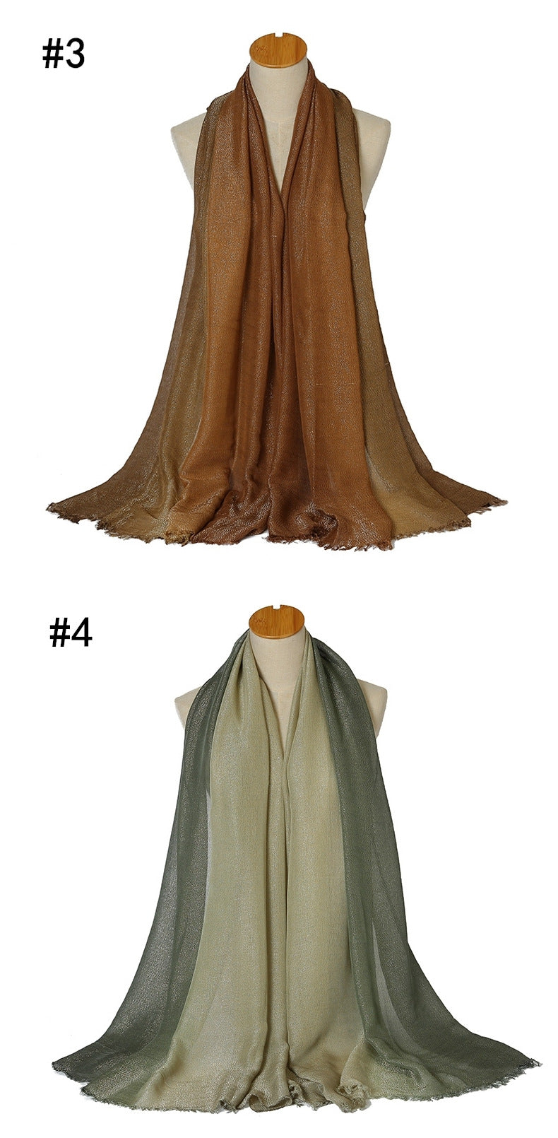 YZ09 Hand-painted gradient tie-dye long scarf hijab hijab/tudung printed hijab printed scarf Gradient - MinYang Fashion Apparel Accessory Manufacturer