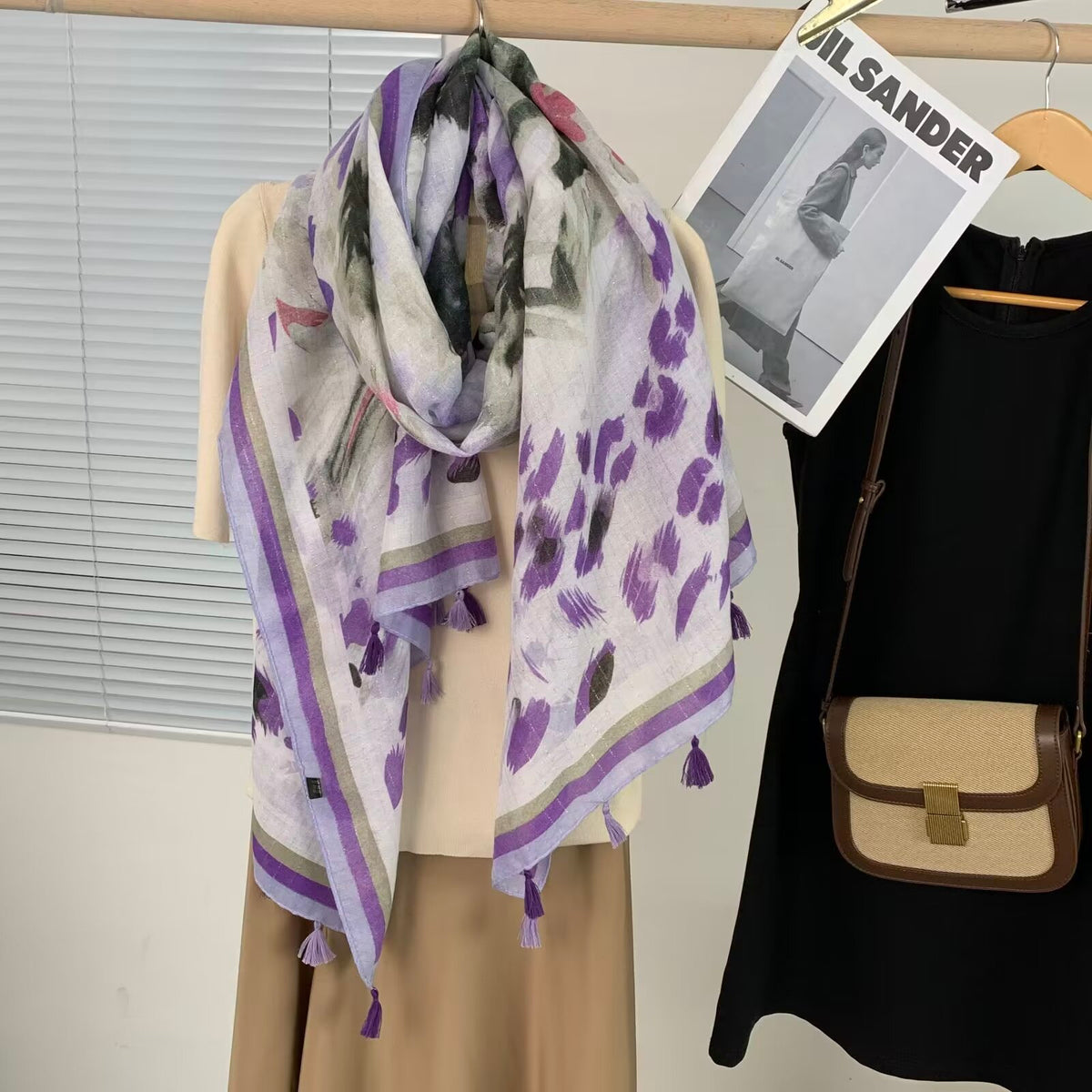 MYYJ-03 Silver silk scarf printed scarf handmade scarf - MinYang Fashion Apparel Accessory Manufacturer