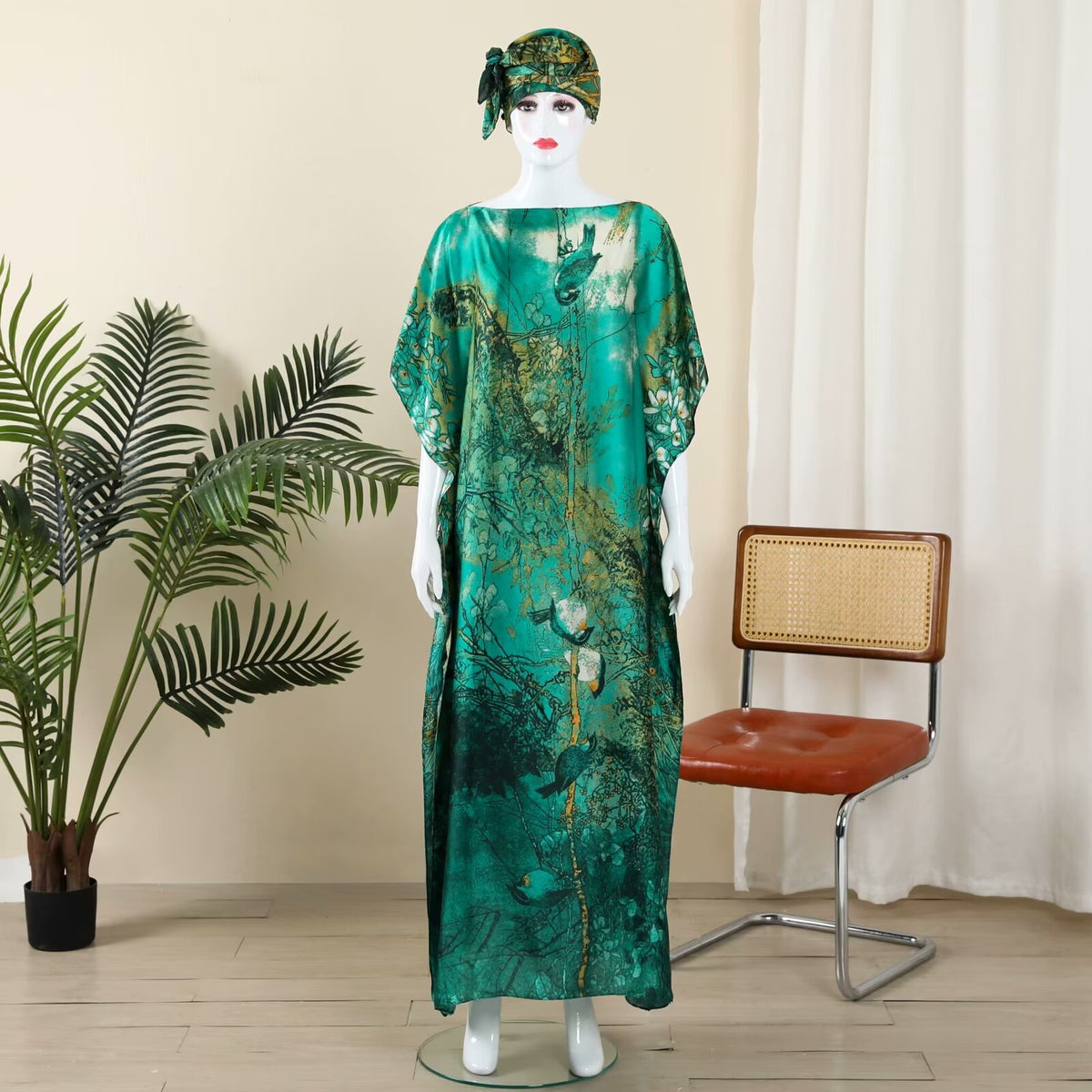 MYYJ-013 Abaya Imitation silk blouse beautiful brocade section one-piece group - MinYang Fashion Apparel Accessory Manufacturer
