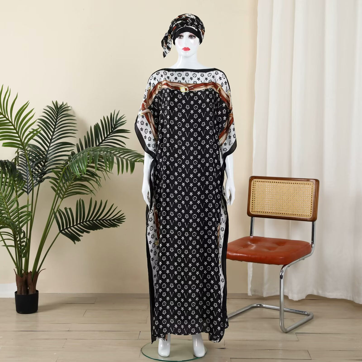 MYYJ-014 Abaya Imitation silk blouse beautiful brocade section one-piece group - MinYang Fashion Apparel Accessory Manufacturer