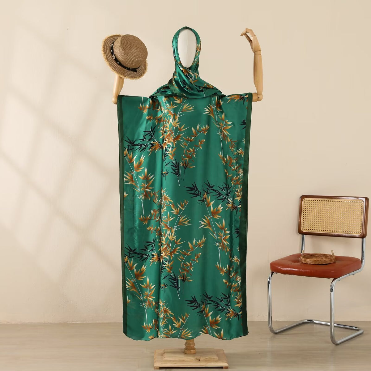 MYYJ-015 Abaya Imitation silk blouse beautiful brocade section one-piece group - MinYang Fashion Apparel Accessory Manufacturer