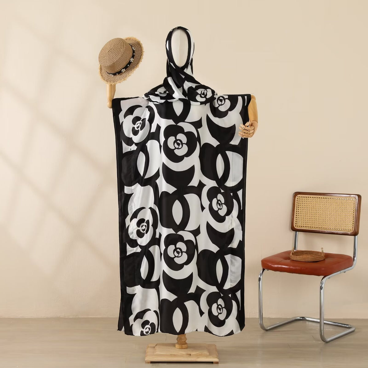 MYYJ-016 Abaya Imitation silk blouse beautiful brocade section one-piece group - MinYang Fashion Apparel Accessory Manufacturer