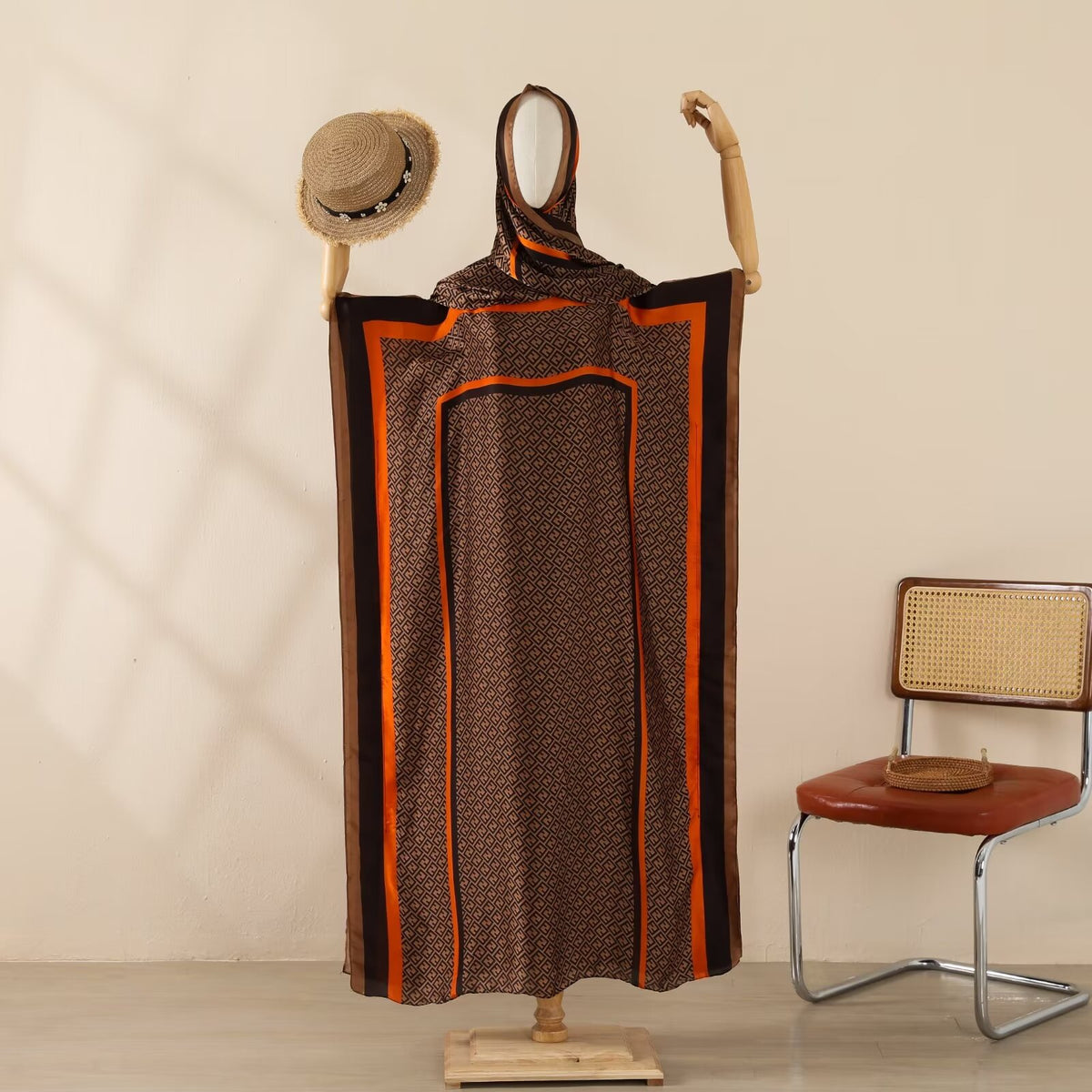 MYYJ-017 Abaya Imitation silk blouse beautiful brocade section one-piece group - MinYang Fashion Apparel Accessory Manufacturer