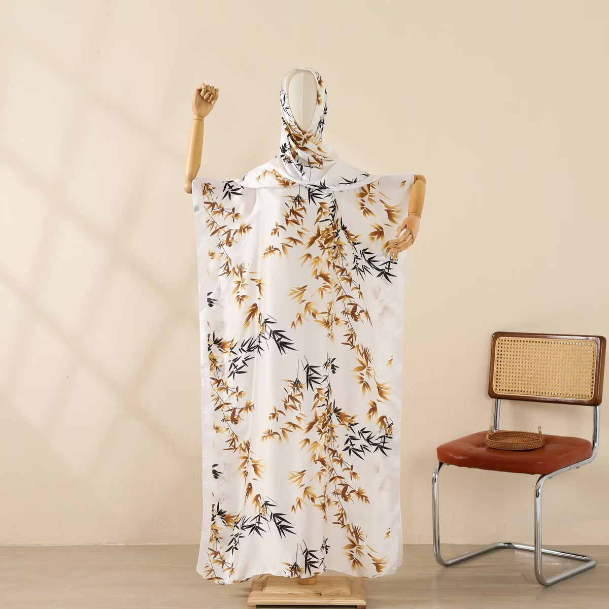MYYJ-018 Abaya Imitation silk blouse beautiful brocade section one-piece group - MinYang Fashion Apparel Accessory Manufacturer