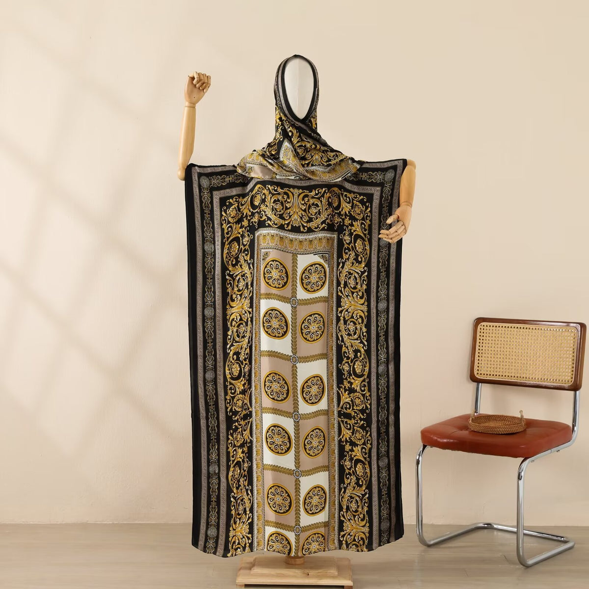 MYYJ-018 Abaya Imitation silk blouse beautiful brocade section one-piece group - MinYang Fashion Apparel Accessory Manufacturer