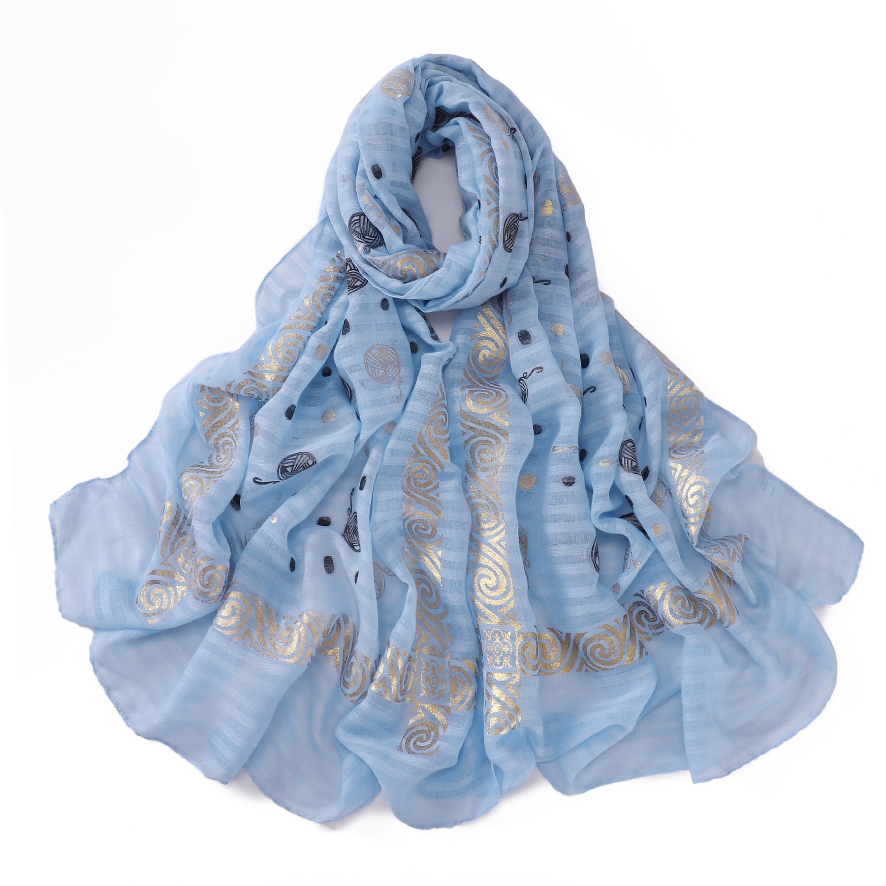 B1 Simple gold stamped scarf
