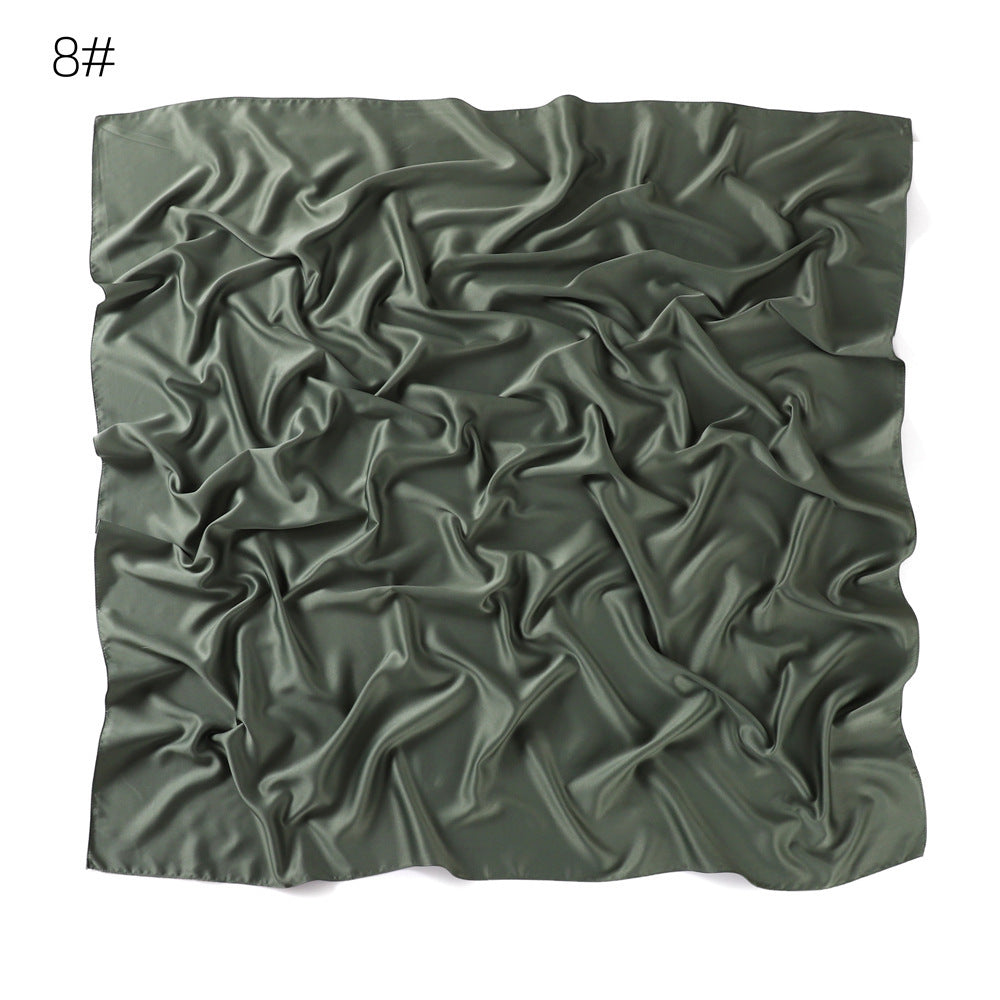 YZ190 90cm Matte Satin Faux Silk Satin Solid Square Shawl Scarf - MinYang Fashion Apparel Accessory Manufacturer