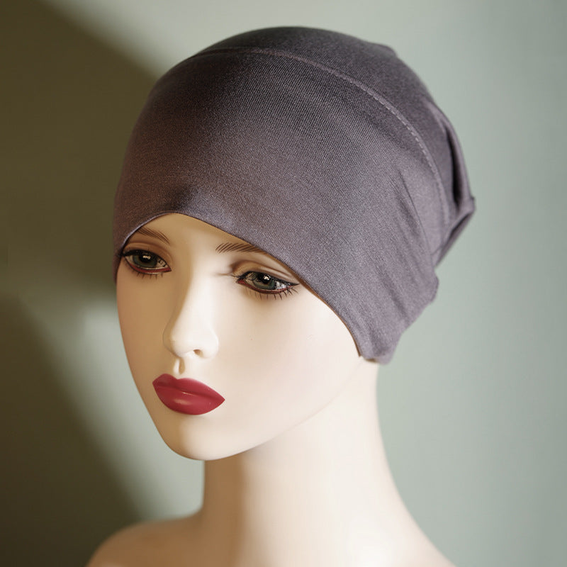 QY001 Tiada pil, tiada pudar, topi tong pelbagai warna, warna pepejal, kapas tulen, topi asas kapas mercerized, tudung kapas untuk wanita, anjal dan bernafas