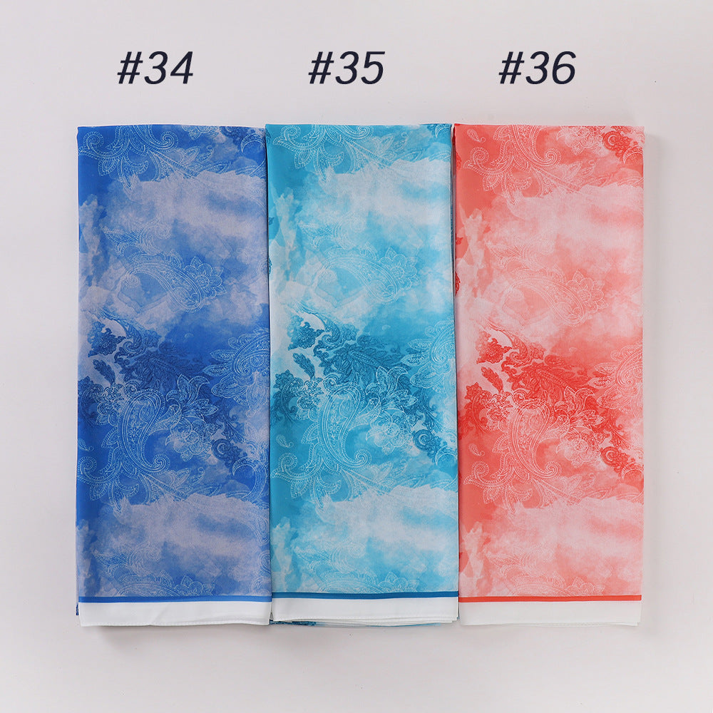 MSL333 New spring and summer pearl chiffon digital printing color scarf New spring and summer pearl chiffon digital printing color scarf