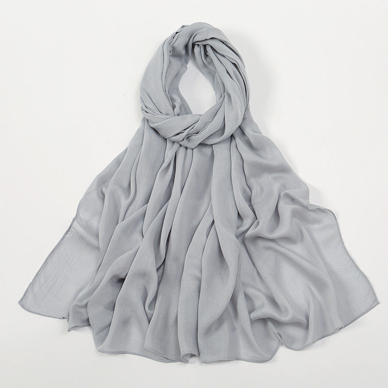 VS694New solid color curled cotton long scarf women's headscarf - MinYang Fashion Apparel Accessory Manufacturer