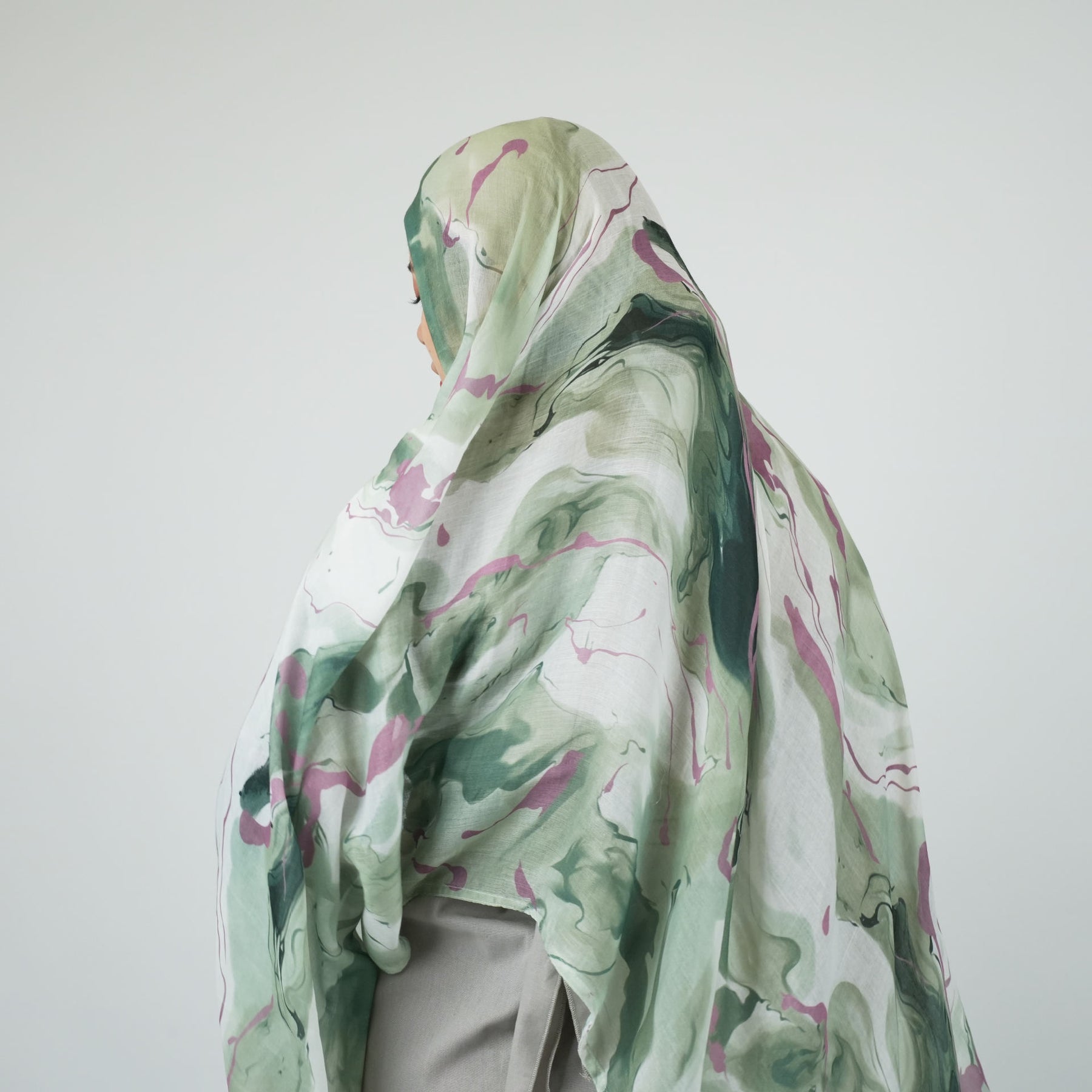 MD002 Multicolor double stitch wide-brimmed polyester cotton hijab scarf