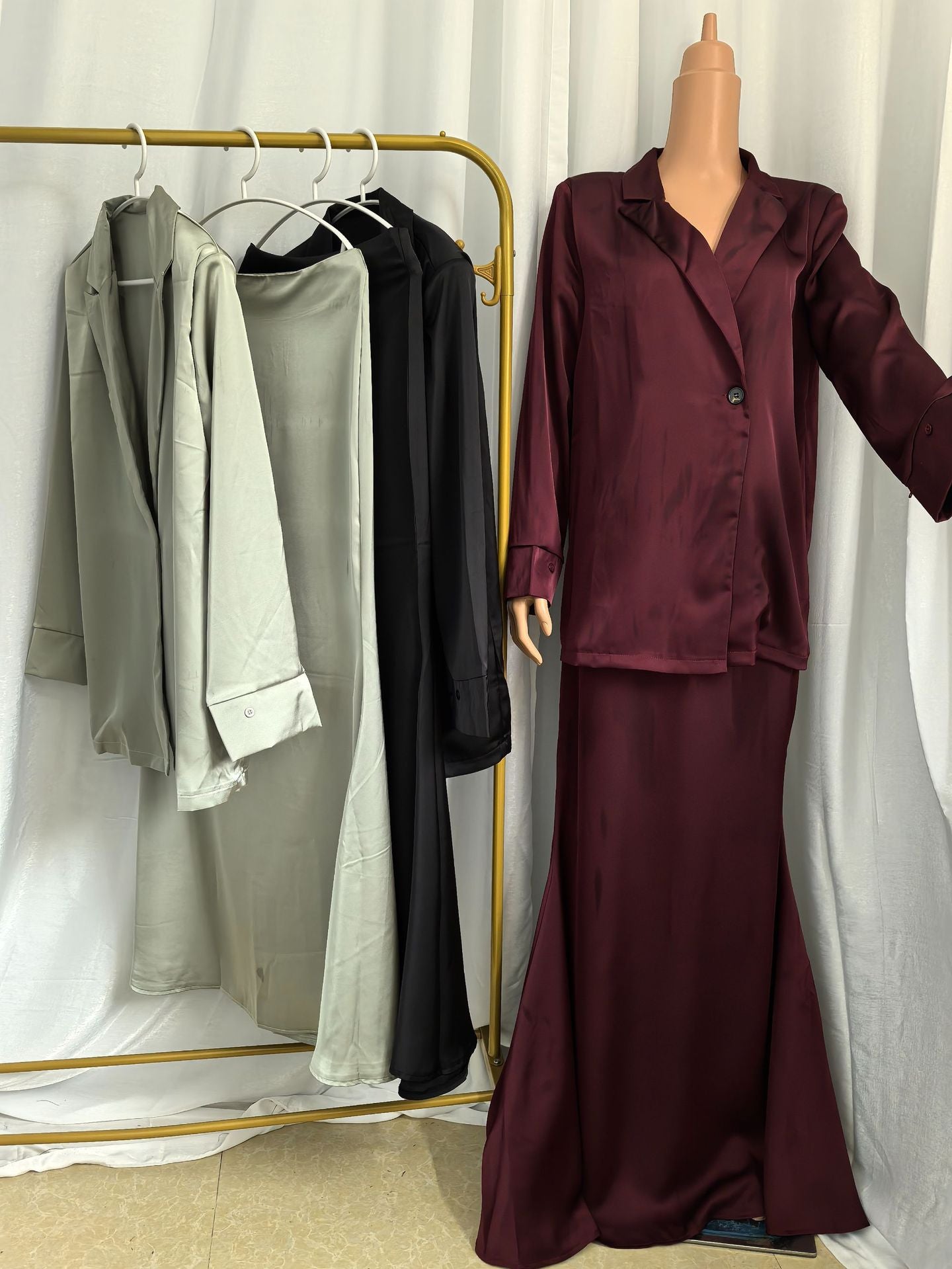 Q13 Muslim shirt jacket skirt (MOQ:2)