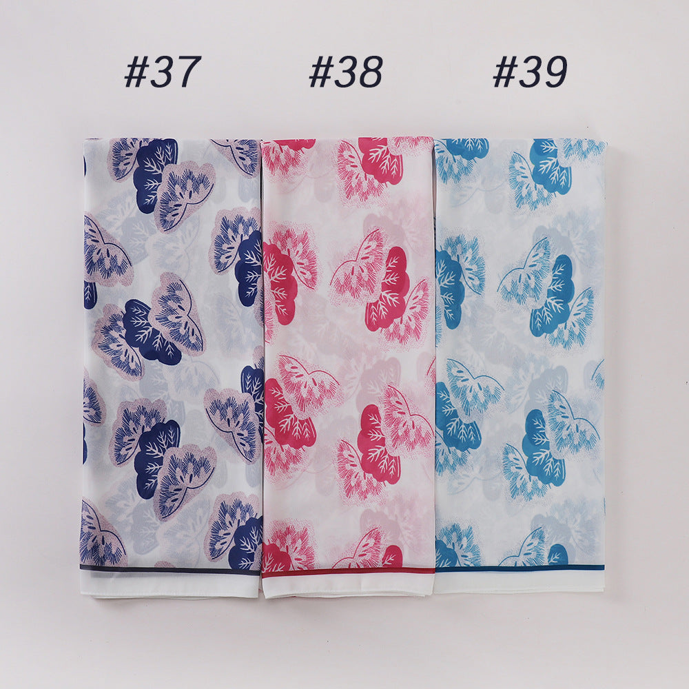 MSL333 New spring and summer pearl chiffon digital printing color scarf New spring and summer pearl chiffon digital printing color scarf