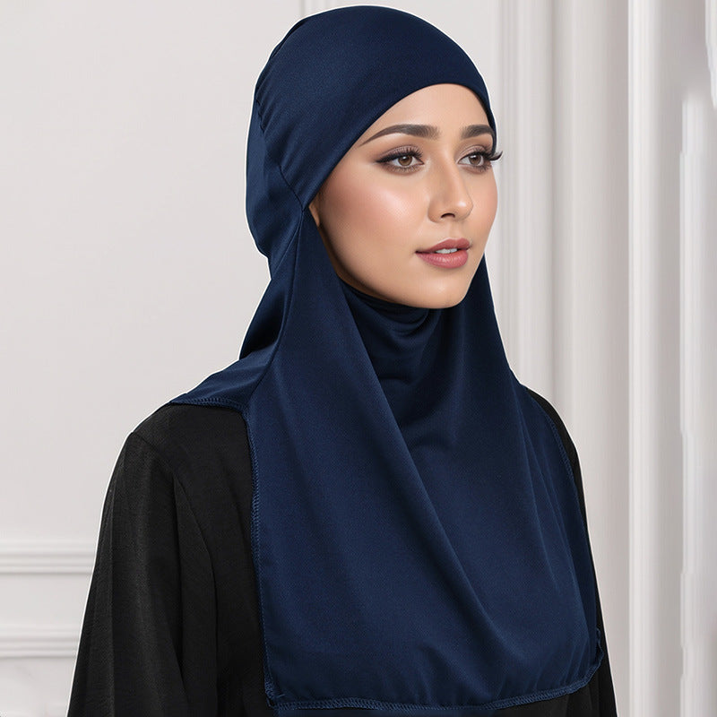 MSL095 Crystal hemp face covering solid color hijab cap