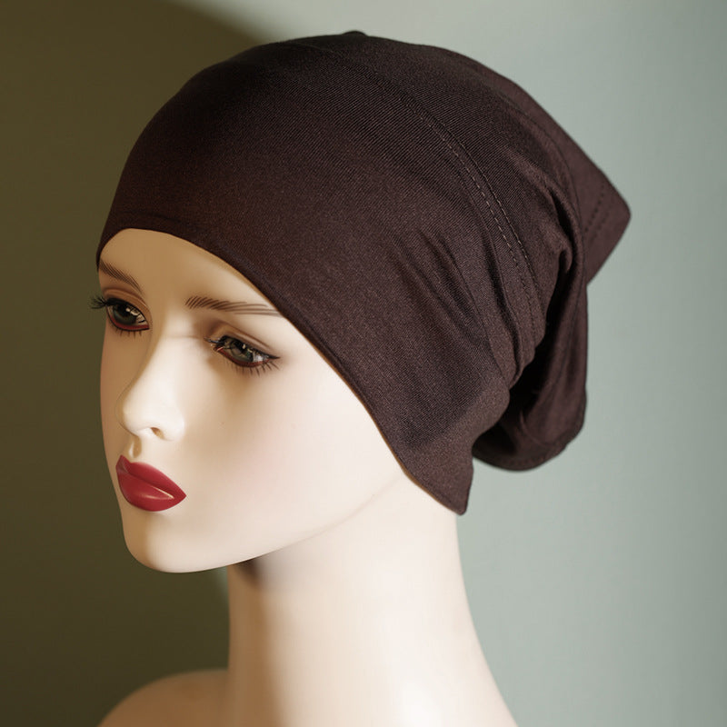 QY001 Tiada pil, tiada pudar, topi tong pelbagai warna, warna pepejal, kapas tulen, topi asas kapas mercerized, tudung kapas untuk wanita, anjal dan bernafas