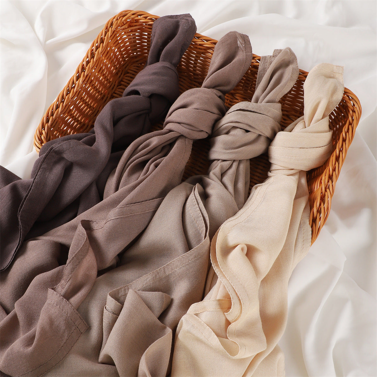 YZ228 High Quality Modal Scarf Shawl Small Size Solid Color Headband