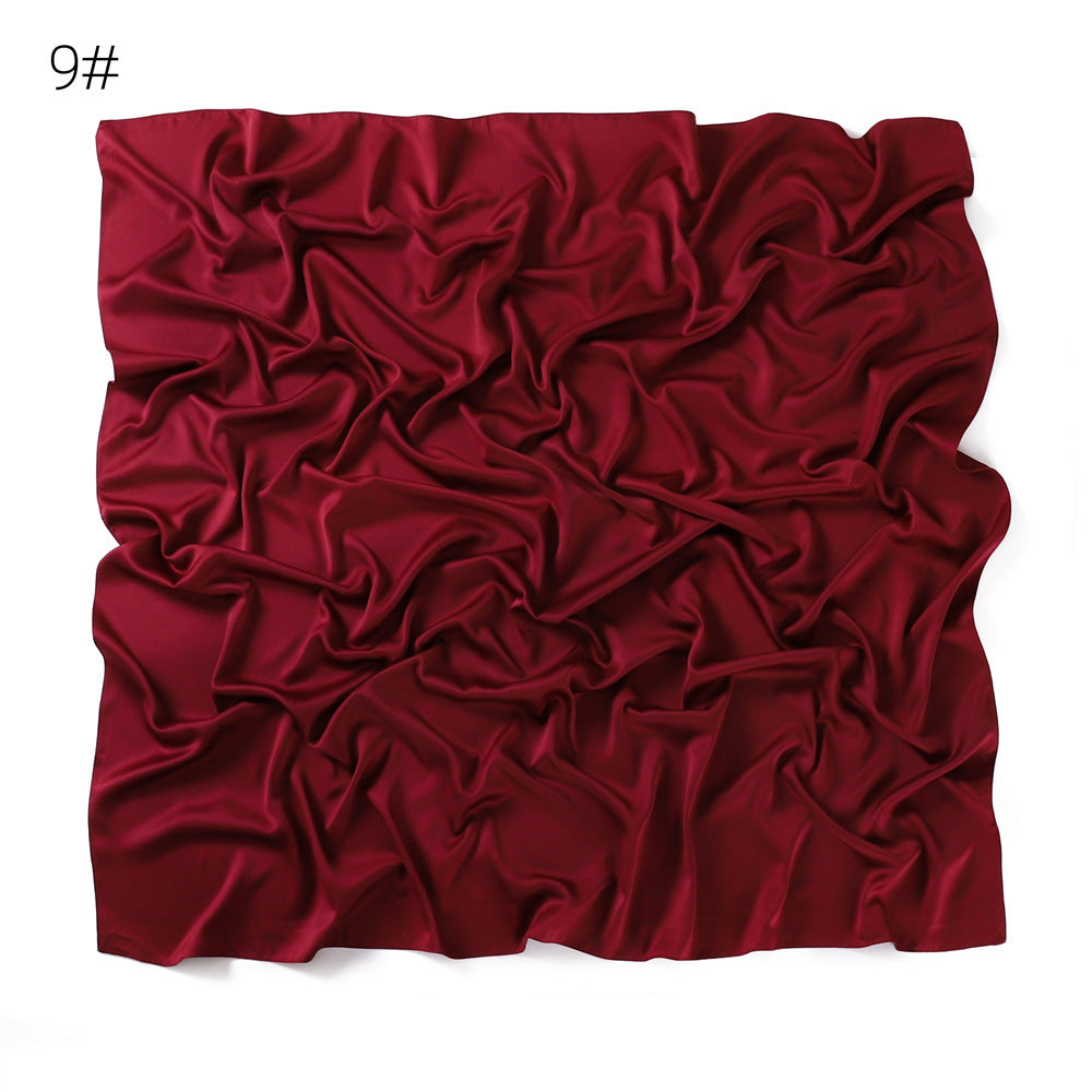 YZ190 90cm Matte Satin Faux Silk Satin Solid Square Shawl Scarf - MinYang Fashion Apparel Accessory Manufacturer