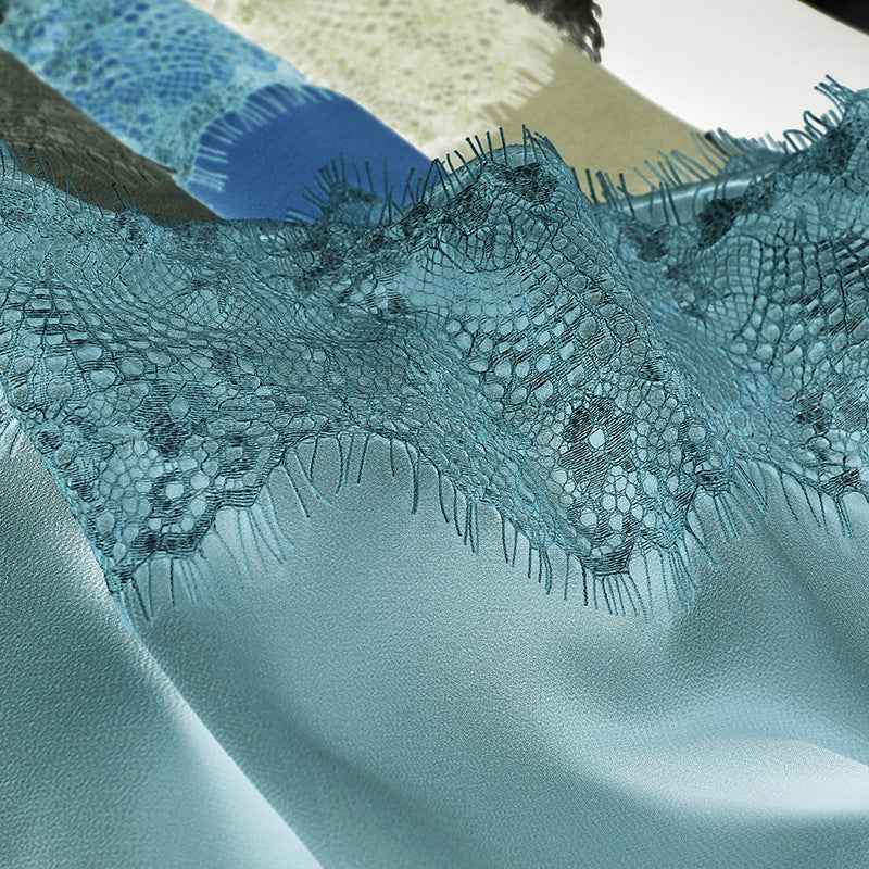 MSL234 Pearl Chiffon Hijab Fashionably Embellished with Eyelash Lace