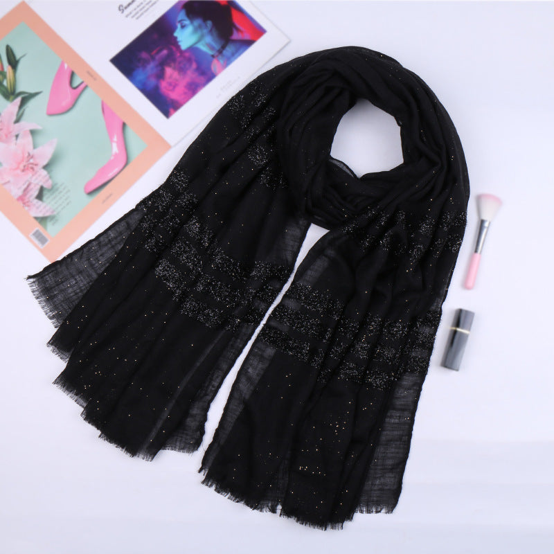 VS169 New pure cotton solid color long scarf - MinYang Fashion Apparel Accessory Manufacturer
