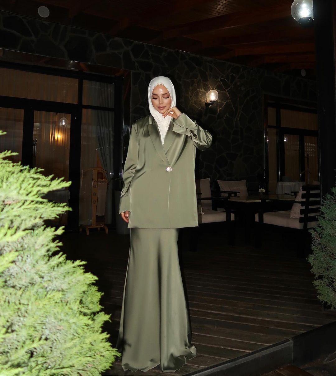 Q13 Muslim shirt jacket skirt (MOQ:2)