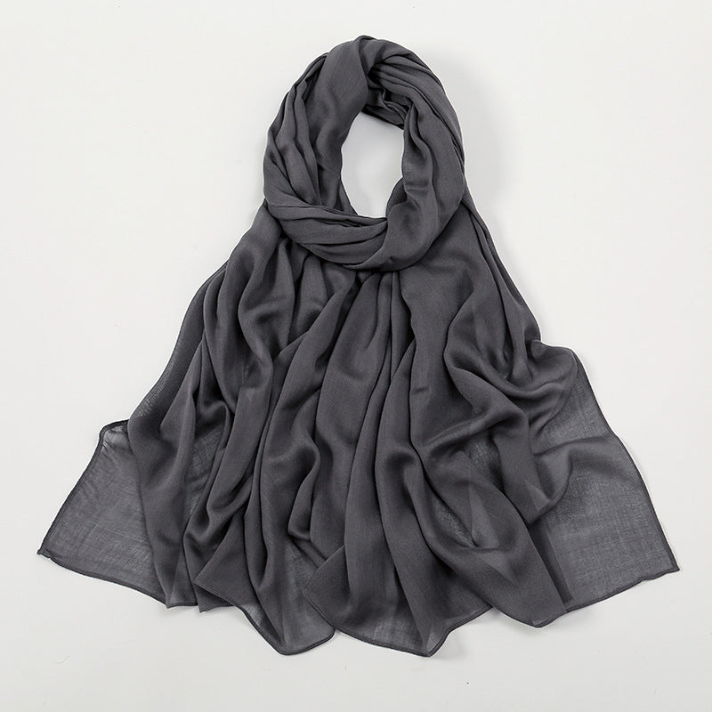VS694New solid color curled cotton long scarf women's headscarf - MinYang Fashion Apparel Accessory Manufacturer