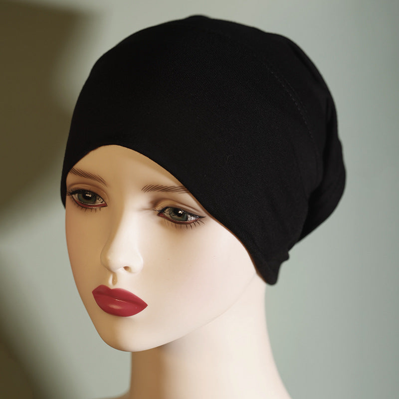 QY001 Tiada pil, tiada pudar, topi tong pelbagai warna, warna pepejal, kapas tulen, topi asas kapas mercerized, tudung kapas untuk wanita, anjal dan bernafas