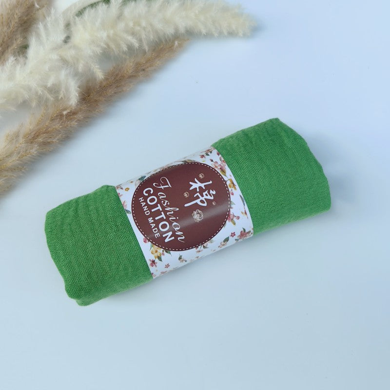 WJ01 Cotton scarf solid color scarf wrinkled bubble scarf shawl headscarf