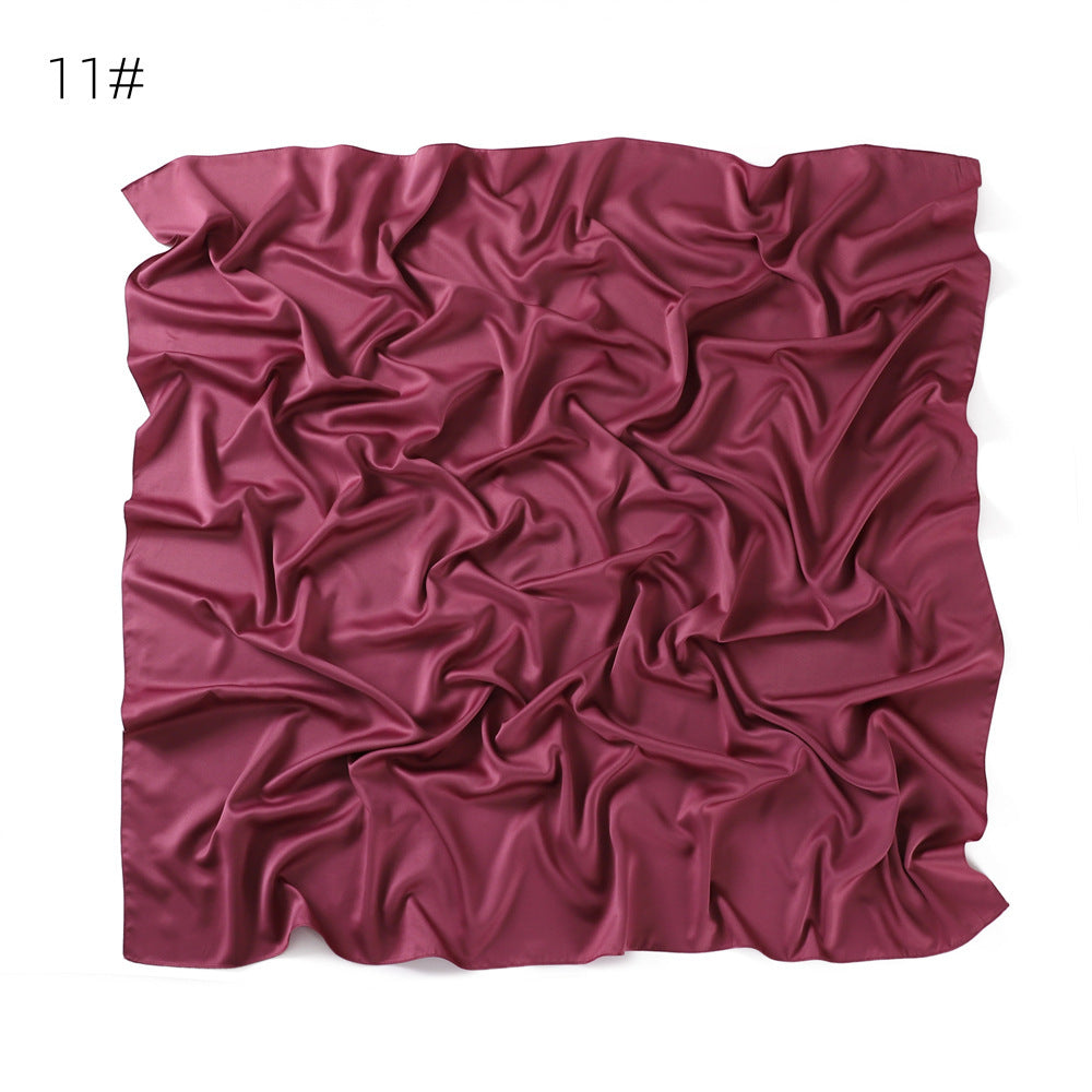 YZ190 90cm Matte Satin Faux Silk Satin Solid Square Shawl Scarf - MinYang Fashion Apparel Accessory Manufacturer