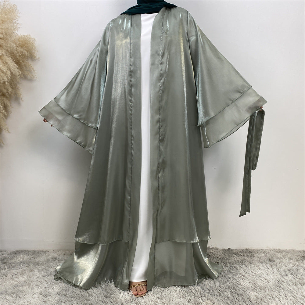1926 Muslim Shiny Satin Cardigan Robe - MinYang Fashion Apparel Accessory Manufacturer