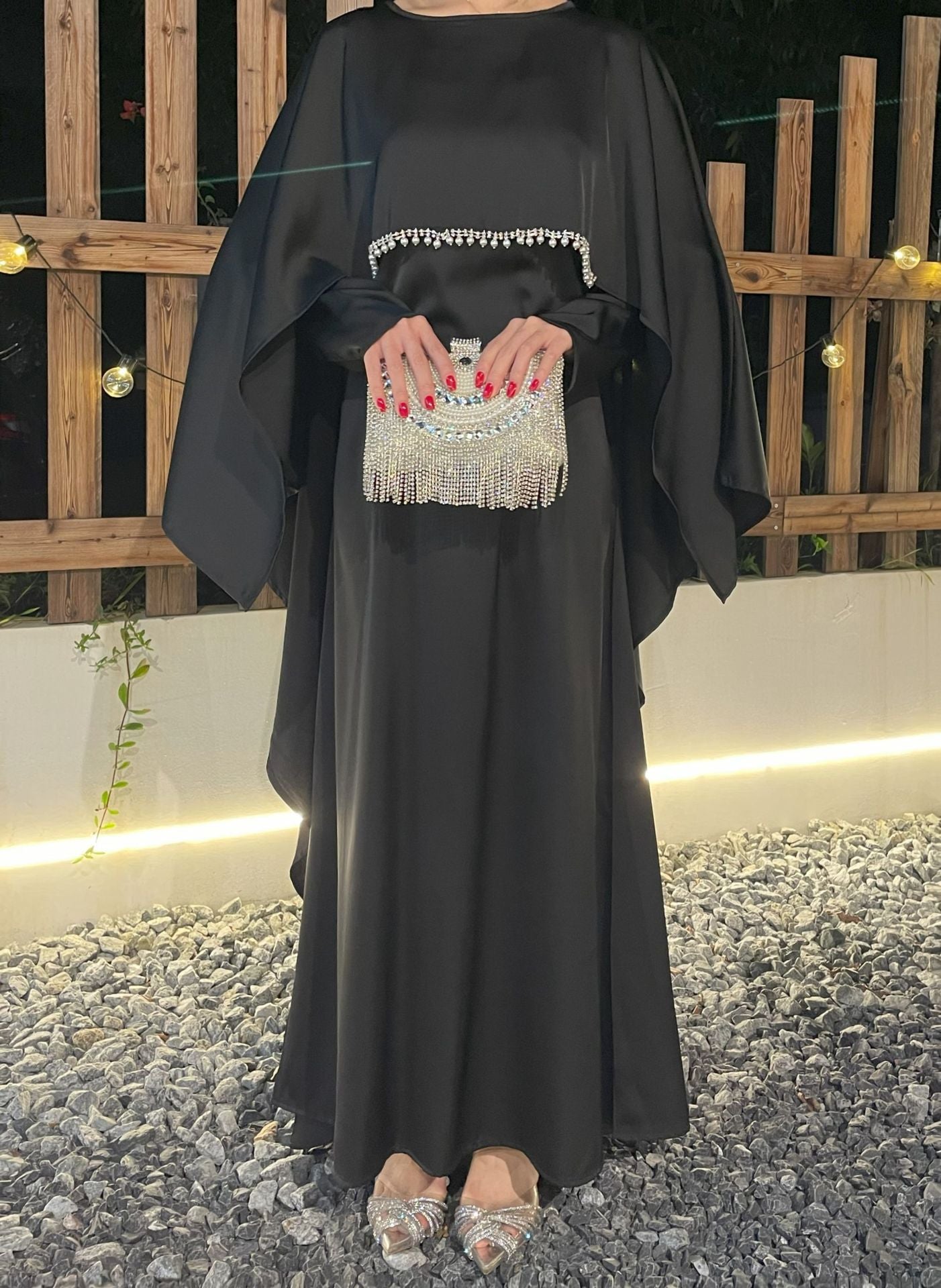 PFSD Elegant and simple women's cape dress