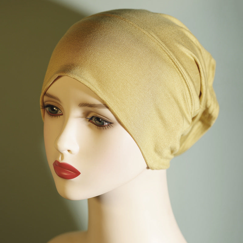 QY001 Tiada pil, tiada pudar, topi tong pelbagai warna, warna pepejal, kapas tulen, topi asas kapas mercerized, tudung kapas untuk wanita, anjal dan bernafas