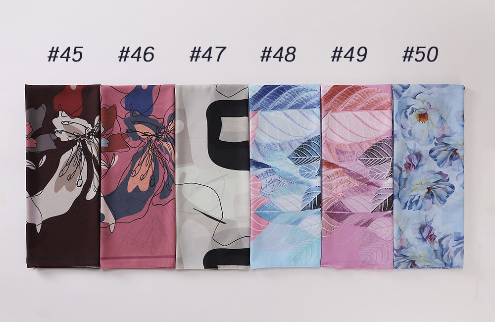 MSL333 New spring and summer pearl chiffon digital printing color scarf New spring and summer pearl chiffon digital printing color scarf