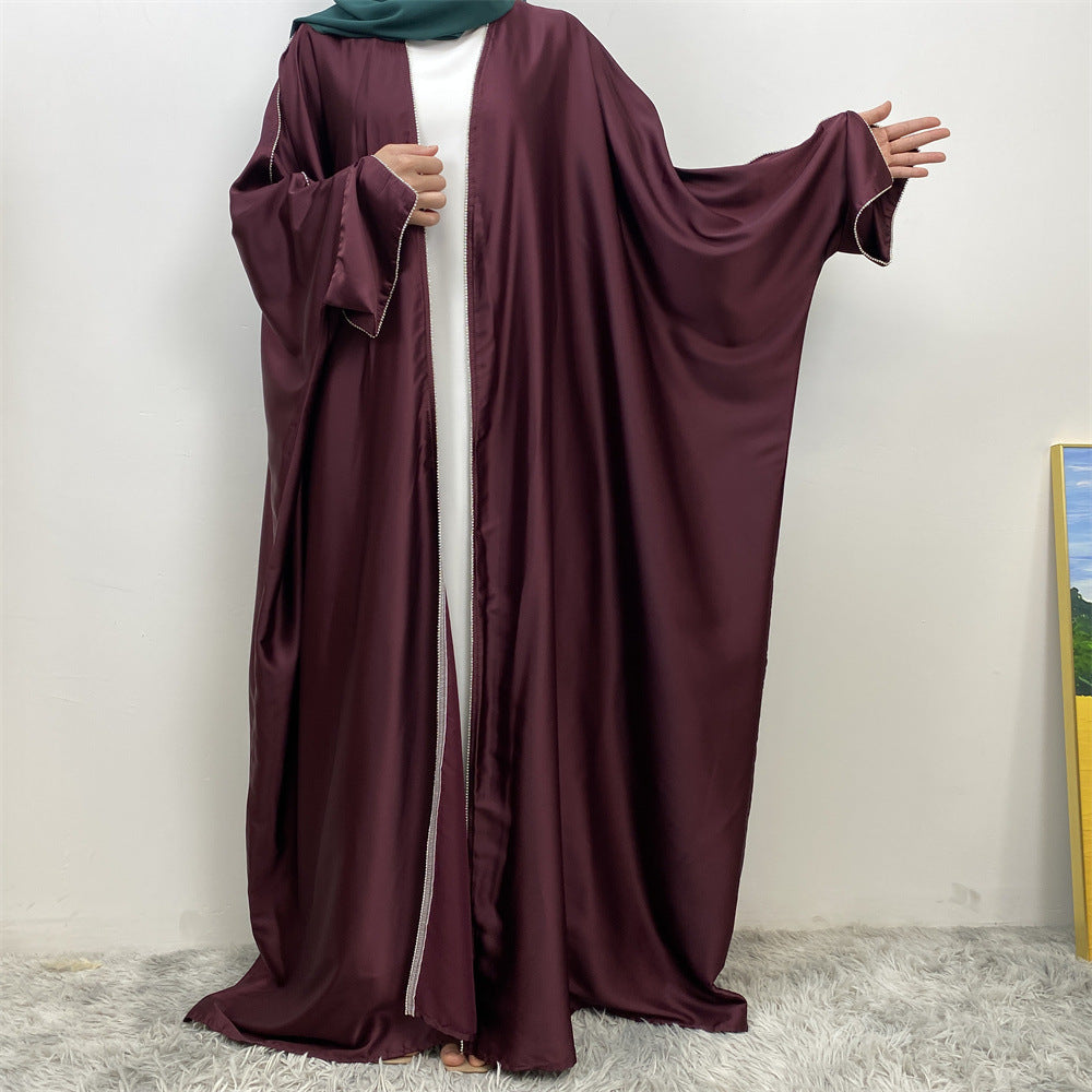 1872 Muslim stitching bat sleeves studded cardigan robe