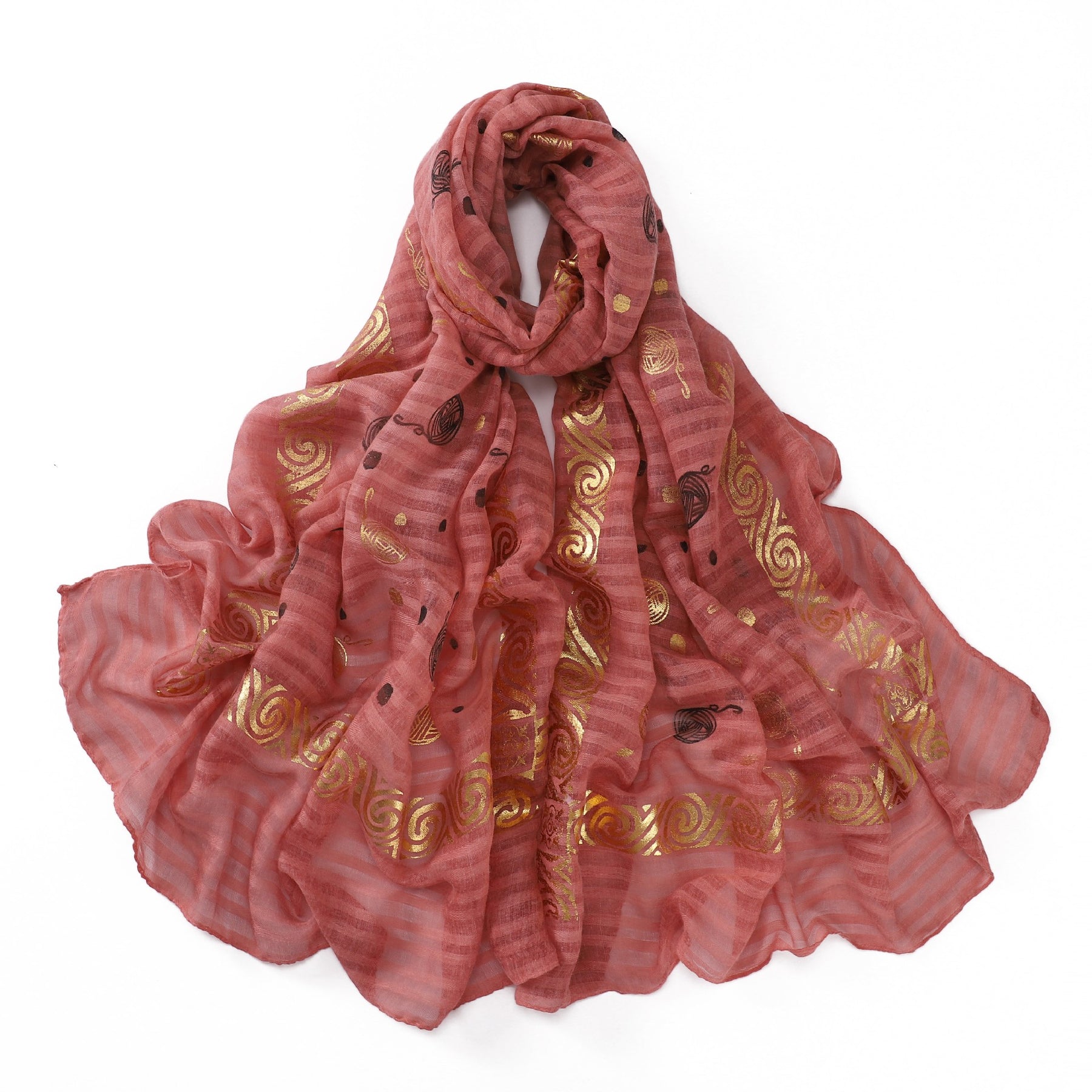 B1 Simple gold stamped scarf