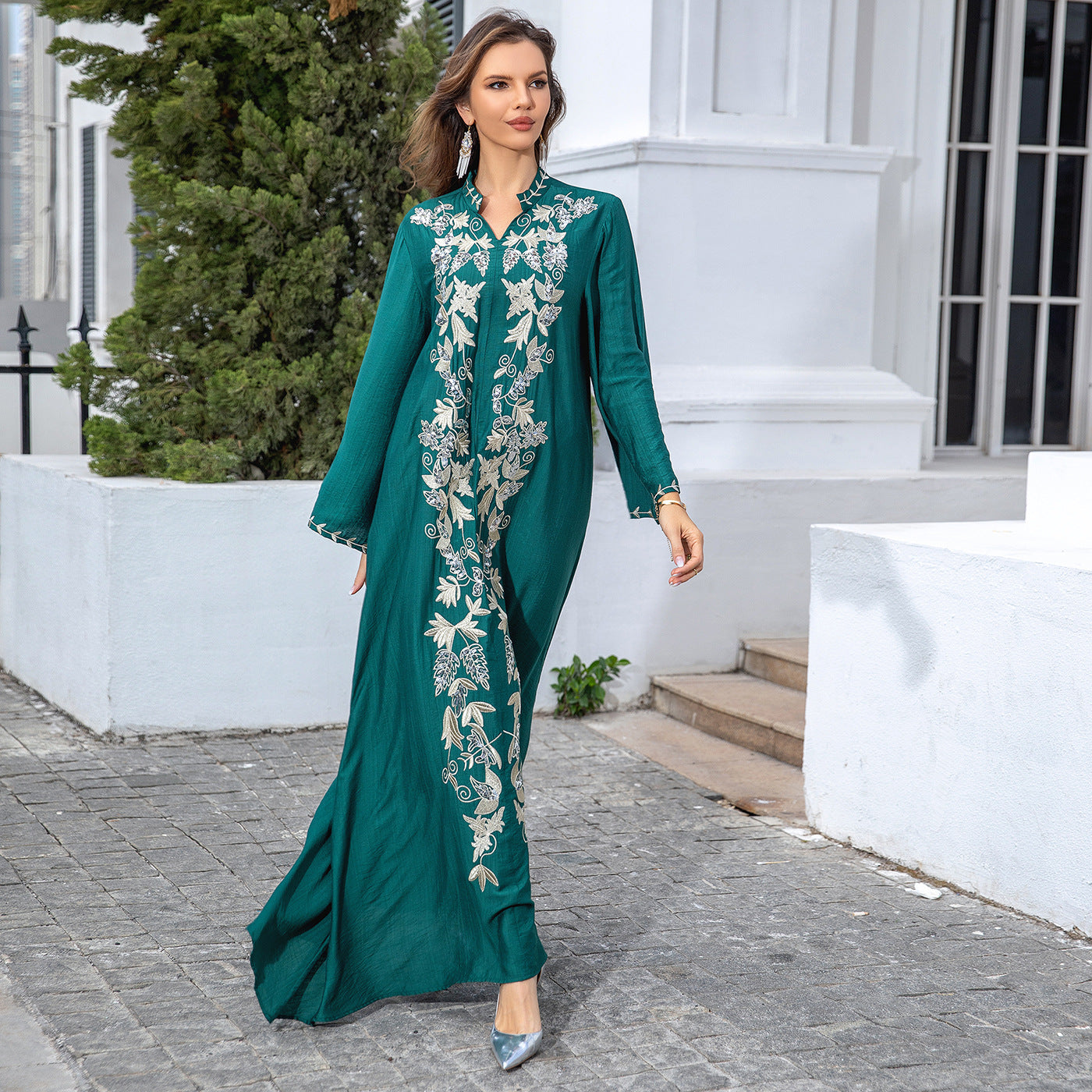 SMT008 Robe women's abaya embroidered dress evening dress abaya Dresses/gowns