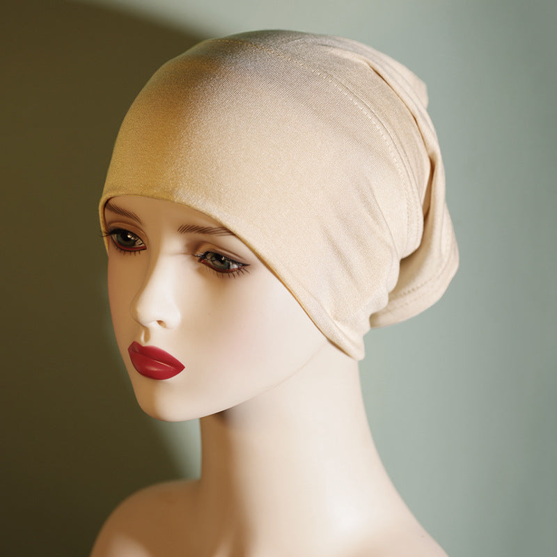 QY001 Tiada pil, tiada pudar, topi tong pelbagai warna, warna pepejal, kapas tulen, topi asas kapas mercerized, tudung kapas untuk wanita, anjal dan bernafas