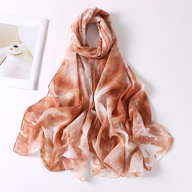 MSL212 printed scarf pearl chiffon hijab - MinYang Fashion Apparel Accessory Manufacturer