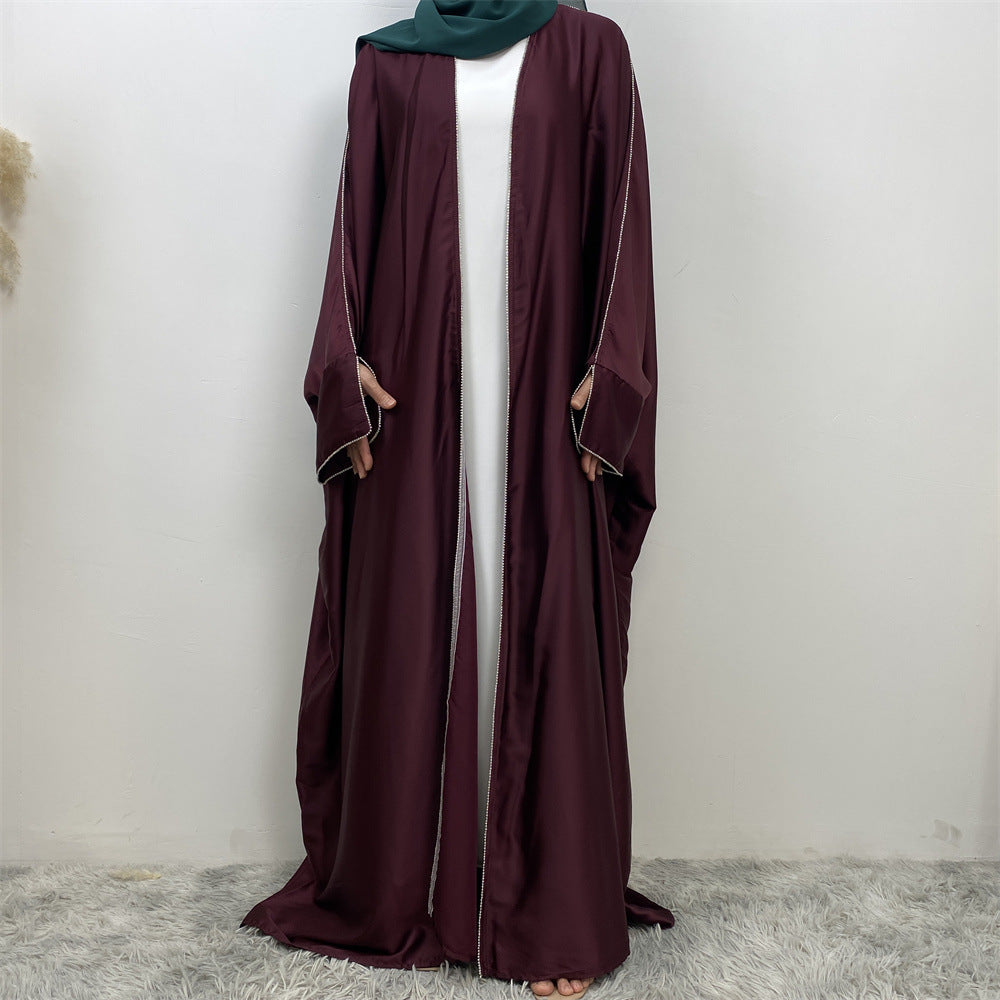 1872 Muslim stitching bat sleeves studded cardigan robe