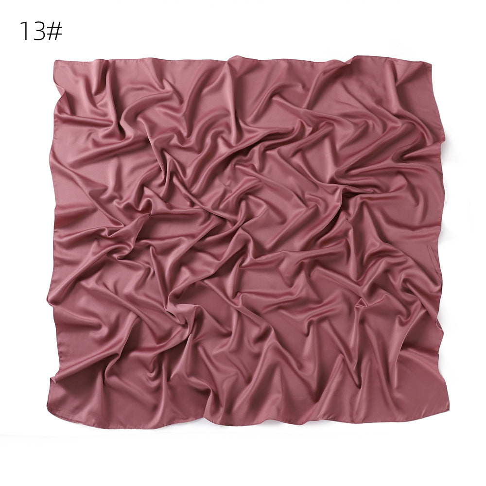 YZ190 90cm Matte Satin Faux Silk Satin Solid Square Shawl Scarf - MinYang Fashion Apparel Accessory Manufacturer
