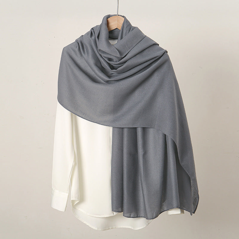 VS814 New retro solid color cotton and linen scarf for women - MinYang Fashion Apparel Accessory Manufacturer