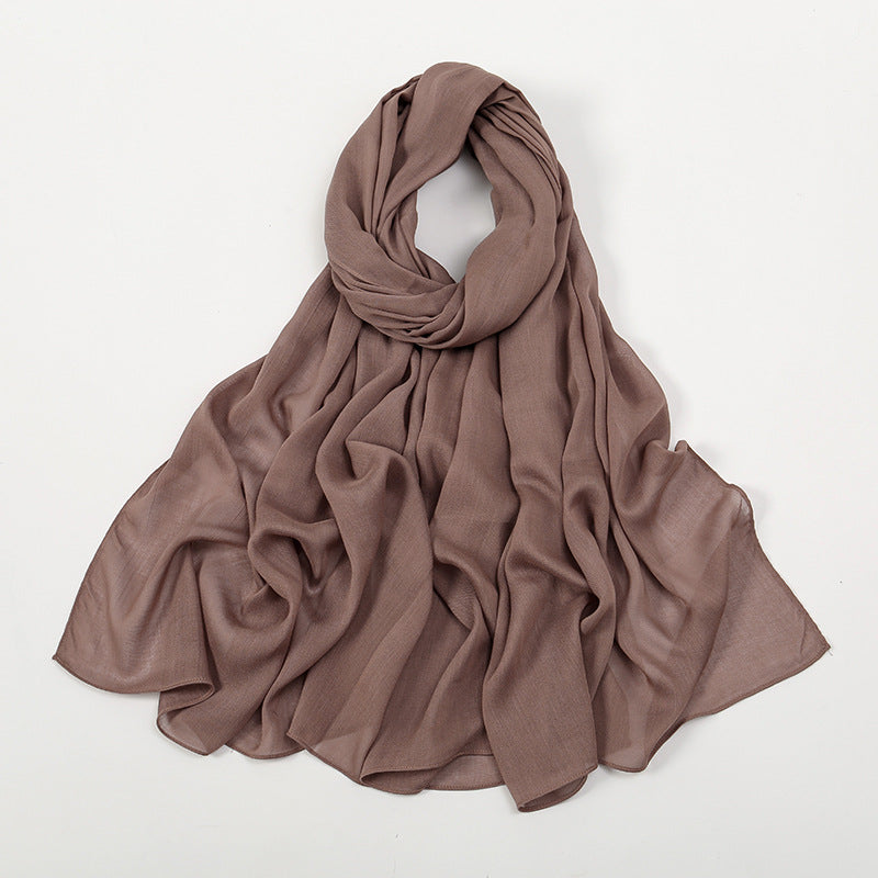 VS694New solid color curled cotton long scarf women's headscarf - MinYang Fashion Apparel Accessory Manufacturer