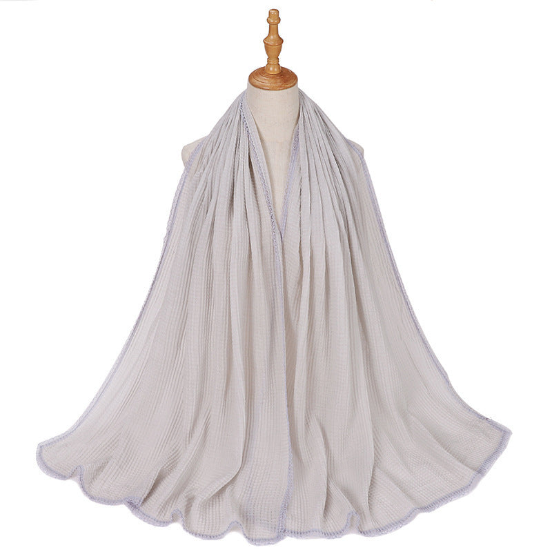 MSL294 Imitation cotton and linen lace headscarf scarf - MinYang Fashion Apparel Accessory Manufacturer