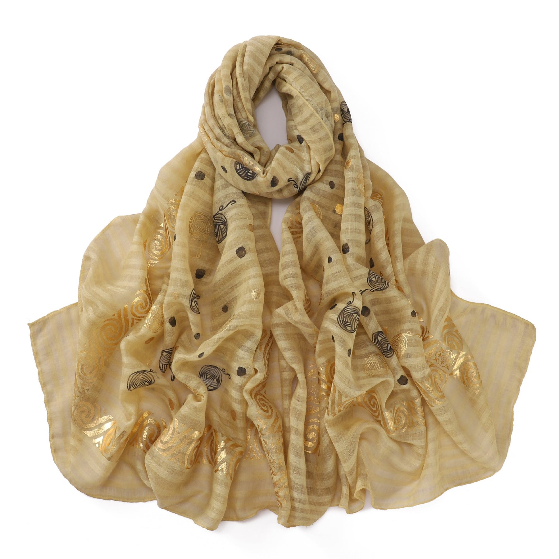 B1 Simple gold stamped scarf
