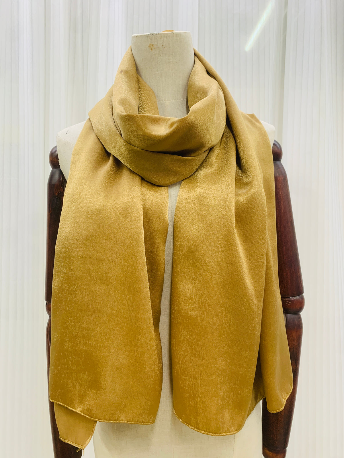 MXC01 plain pleated satin hijab scarf - MinYang Fashion Apparel Accessory Manufacturer