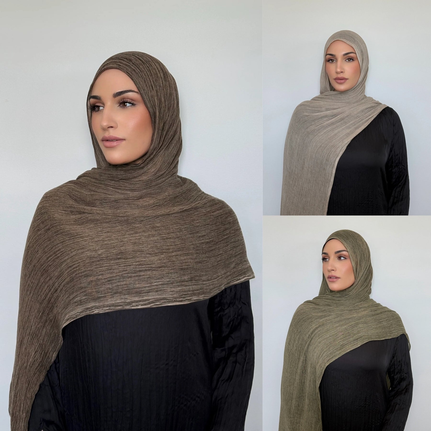 MYZ001 Textured Rayon Hijab with Tiny Fringes