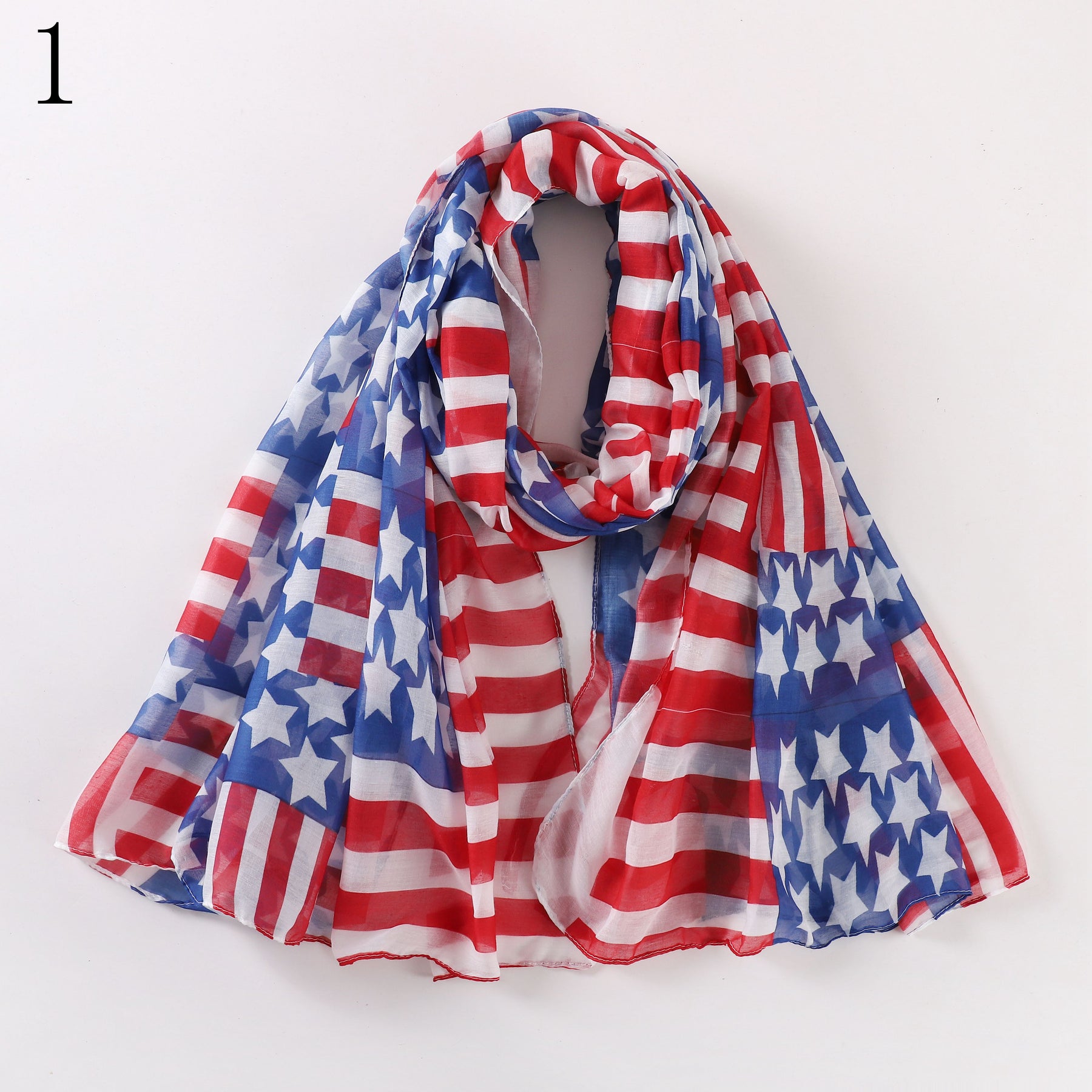 MYP08 Bufanda estampada de EE. UU. Bufanda estampada nueva con bandera estadounidense vintage Bufanda con bandera Bufanda casual para mujer