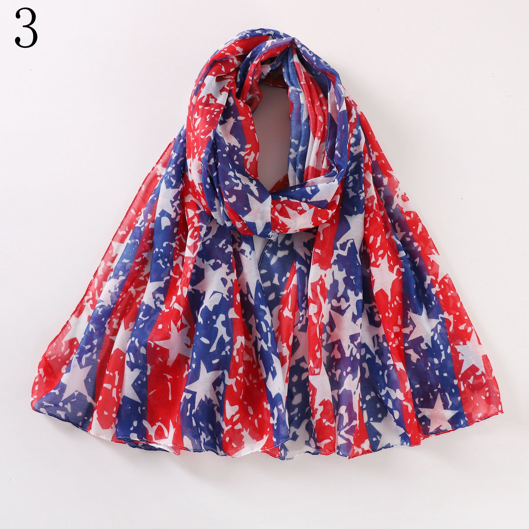 MYP08 Bufanda estampada de EE. UU. Bufanda estampada nueva con bandera estadounidense vintage Bufanda con bandera Bufanda casual para mujer