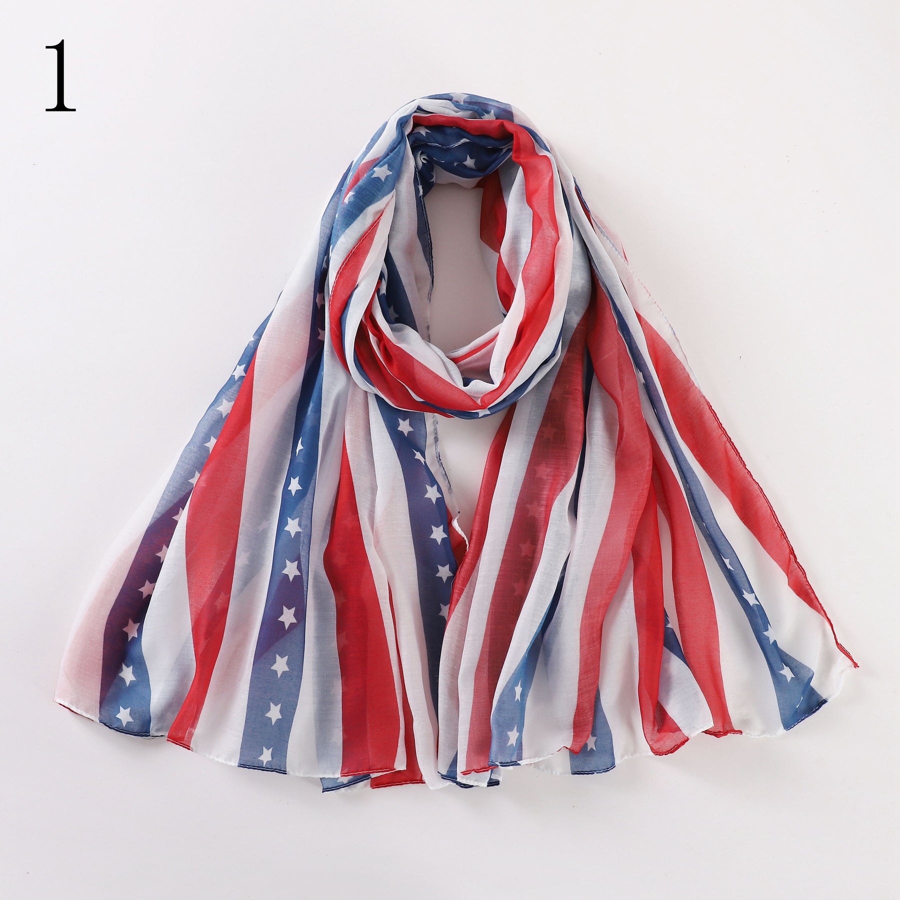 MYP07 USA Stars printed scarf and Stripes flag five-pointed star Europe and the United States fluffy fashion temperament everything scarf