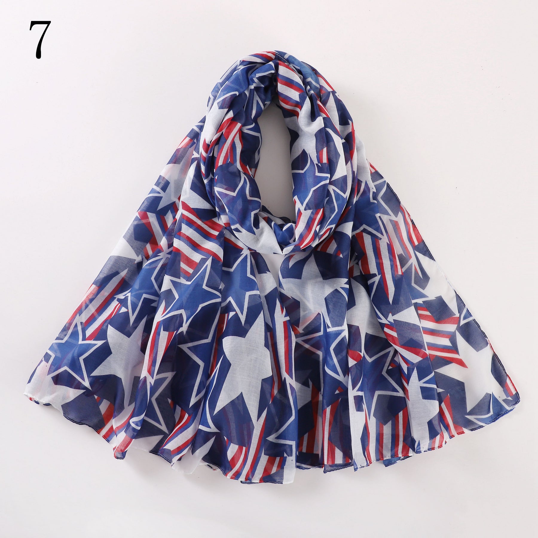 MYP08 Bufanda estampada de EE. UU. Bufanda estampada nueva con bandera estadounidense vintage Bufanda con bandera Bufanda casual para mujer