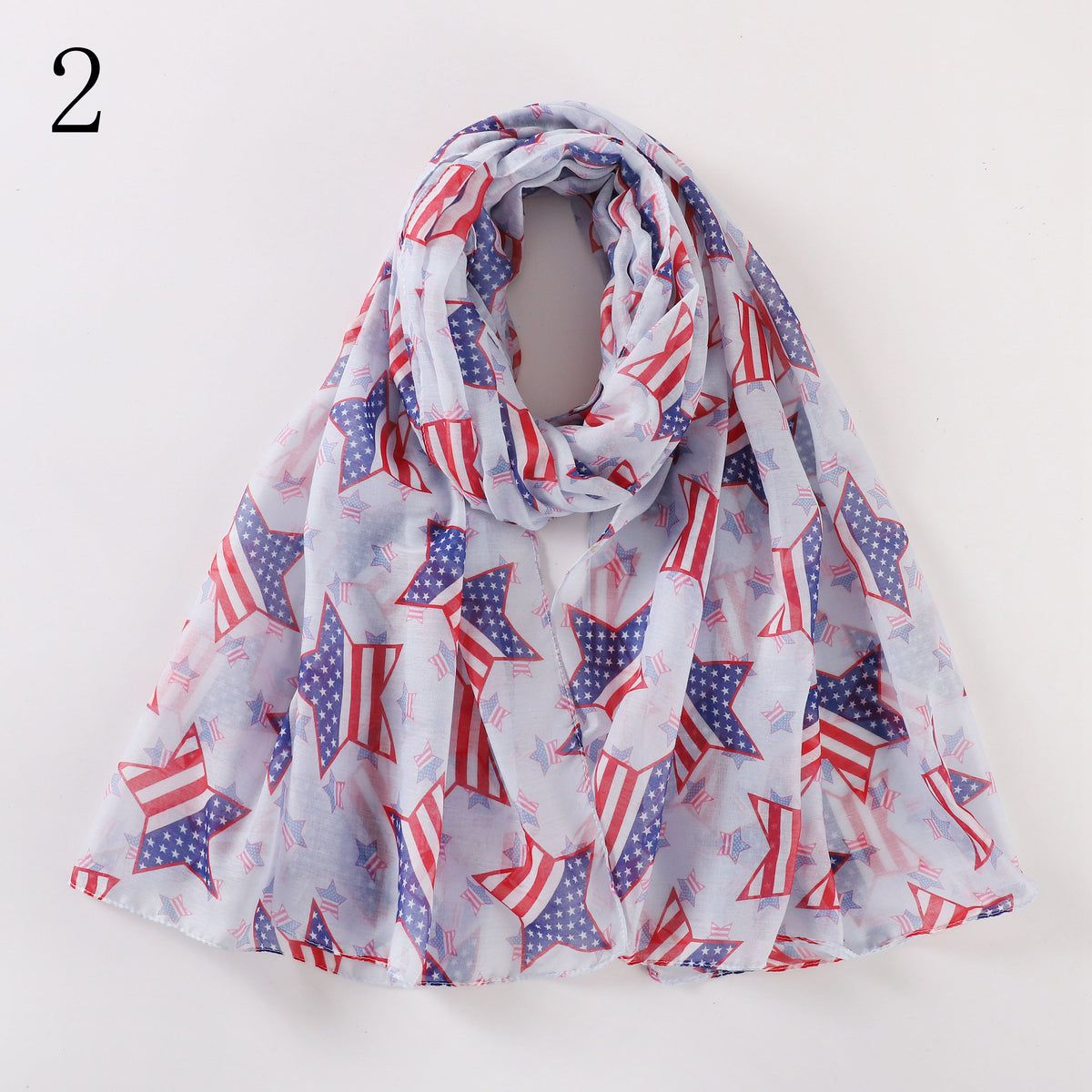 MYP07 USA Stars printed scarf and Stripes flag five-pointed star Europe and the United States fluffy fashion temperament everything scarf - MinYang Fashion Apparel Accessory Manufacturer